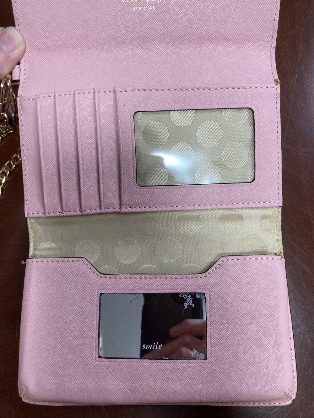 Kate Spade New York Cedar Street Tri-Fold Saffiano Leather Wallet On Chain NWOT - Picture 12 of 14